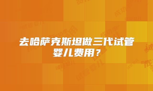 去哈萨克斯坦做三代试管婴儿费用?