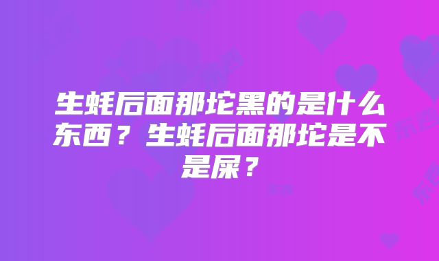 生蚝后面那坨黑的是什么东西?生蚝后面那坨是不是屎?