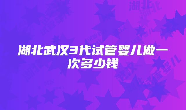 湖北武汉3代试管婴儿做一次多少钱