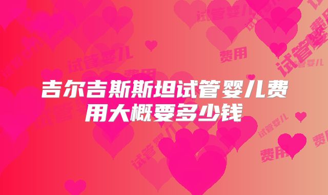 吉尔吉斯斯坦试管婴儿费用大概要多少钱