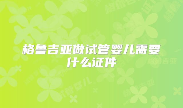 格鲁吉亚做试管婴儿需要什么证件