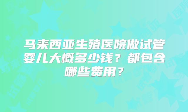 马来西亚生殖医院做试管婴儿大概多少钱？都包含哪些费用？