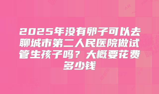 2025年没有卵子可以去聊城市第二人民医院做试管生孩子吗?大概要花费多少钱