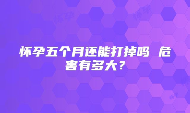 怀孕五个月还能打掉吗 危害有多大?