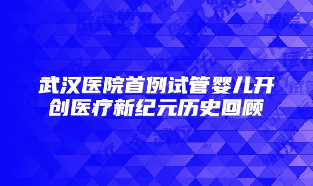 武汉医院首例试管婴儿开创医疗新纪元历史回顾