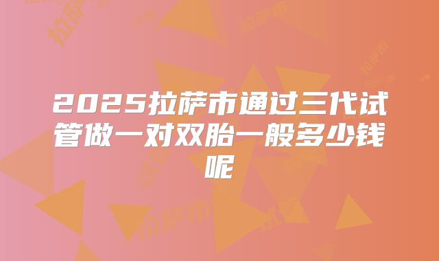2025拉萨市通过三代试管做一对双胎一般多少钱呢