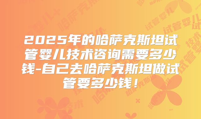 2025年的哈萨克斯坦试管婴儿技术咨询需要多少钱-自己去哈萨克斯坦做试管要多少钱！