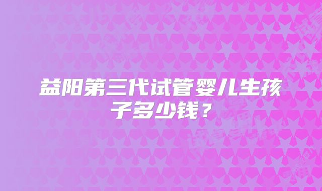 益阳第三代试管婴儿生孩子多少钱？
