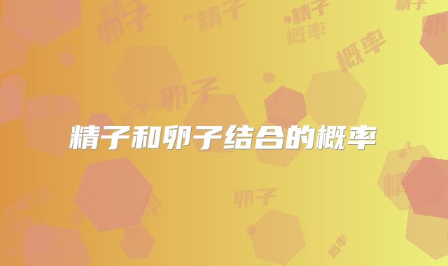 精子和卵子结合的概率