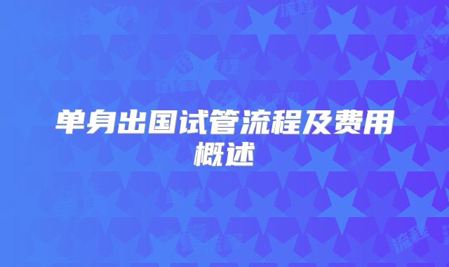 单身出国试管流程及费用概述