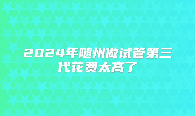 2024年随州做试管第三代花费太高了