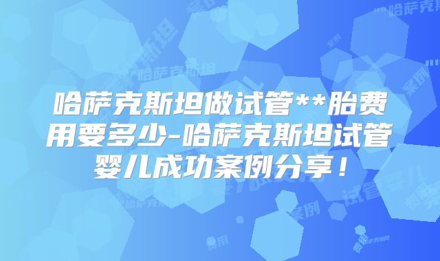 哈萨克斯坦做试管**胎费用要多少-哈萨克斯坦试管婴儿成功案例分享!