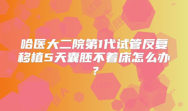 哈医大二院第1代试管反复移植5天囊胚不着床怎么办?
