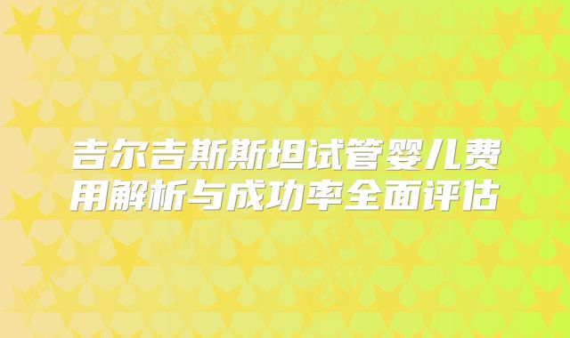 吉尔吉斯斯坦试管婴儿费用解析与成功率全面评估