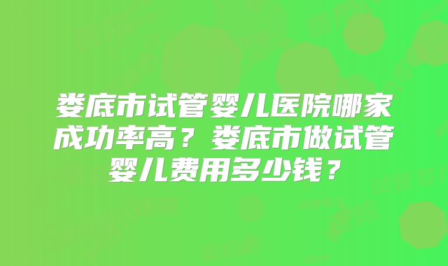 娄底市试管婴儿医院哪家成功率高?娄底市做试管婴儿费用多少钱?