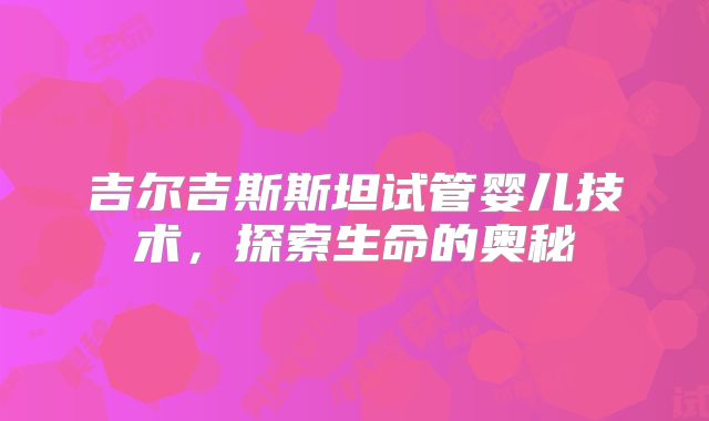 吉尔吉斯斯坦试管婴儿技术,探索生命的奥秘