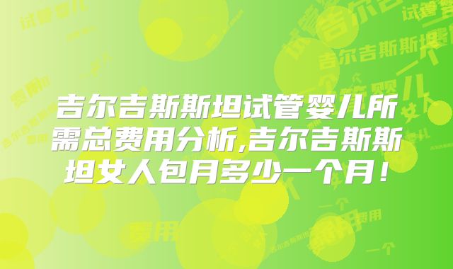 吉尔吉斯斯坦试管婴儿所需总费用分析,吉尔吉斯斯坦女人包月多少一个月！
