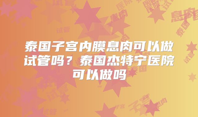 泰国子宫内膜息肉可以做试管吗？泰国杰特宁医院可以做吗