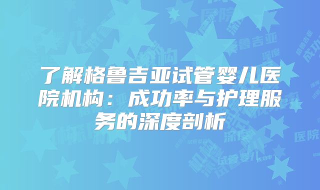 了解格鲁吉亚试管婴儿医院机构：成功率与护理服务的深度剖析