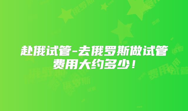 赴俄试管-去俄罗斯做试管费用大约多少！
