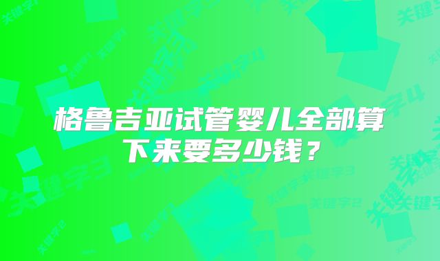 格鲁吉亚试管婴儿全部算下来要多少钱？