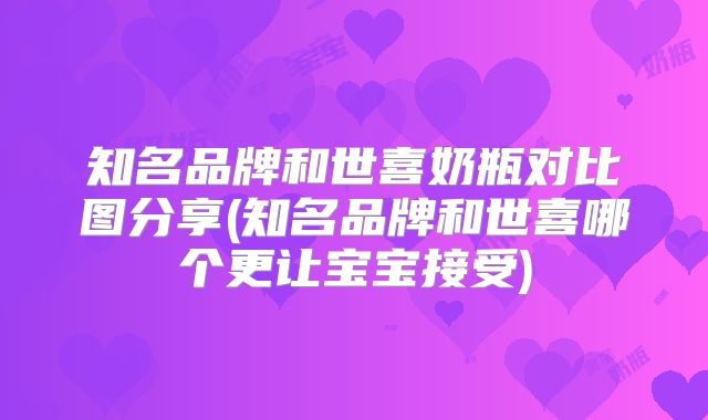 知名品牌和世喜奶瓶对比图分享(知名品牌和世喜哪个更让宝宝接受)