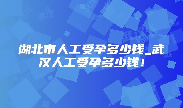 湖北市人工受孕多少钱_武汉人工受孕多少钱！
