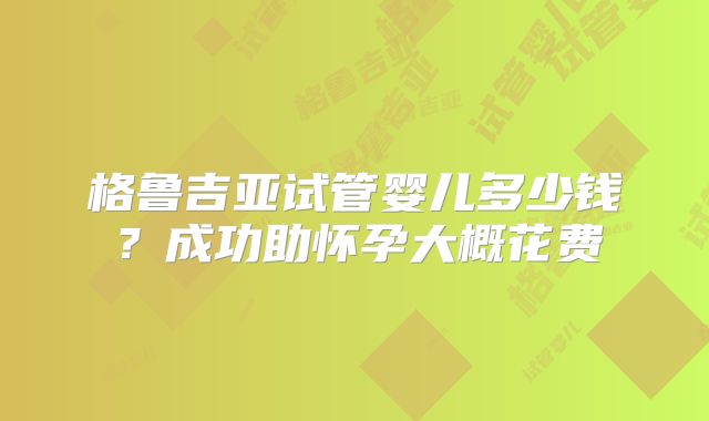 格鲁吉亚试管婴儿多少钱？成功助怀孕大概花费