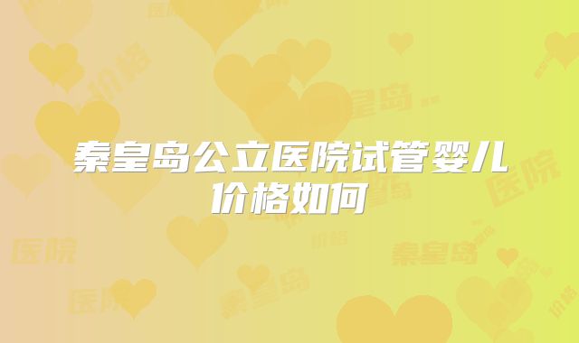 秦皇岛公立医院试管婴儿价格如何