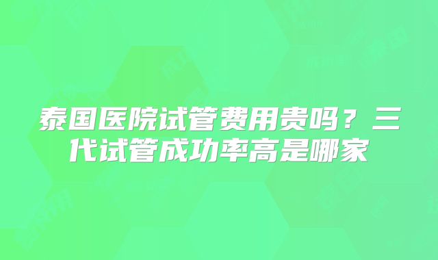 泰国医院试管费用贵吗？三代试管成功率高是哪家