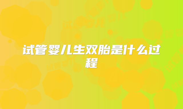 试管婴儿生双胎是什么过程
