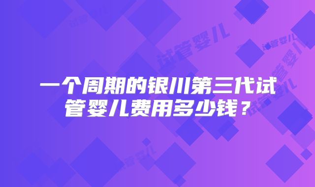 一个周期的银川第三代试管婴儿费用多少钱？