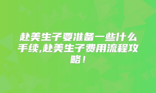 赴美生子要准备一些什么手续,赴美生子费用流程攻略!