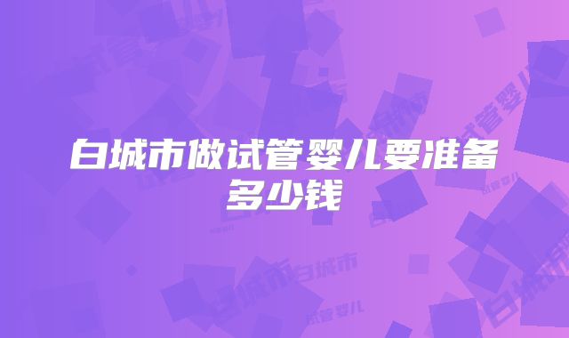 白城市做试管婴儿要准备多少钱