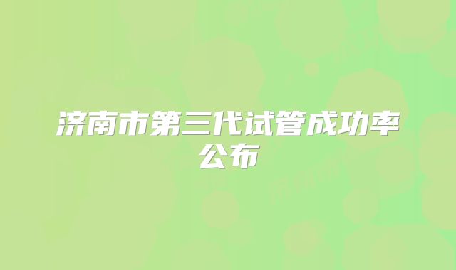 济南市第三代试管成功率公布