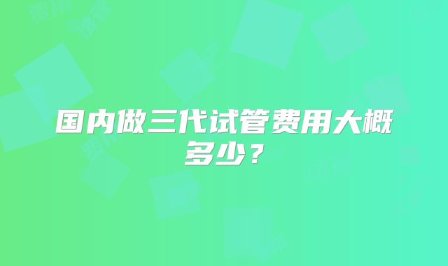 国内做三代试管费用大概多少？