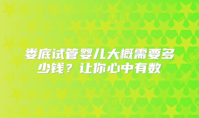 娄底试管婴儿大概需要多少钱?让你心中有数