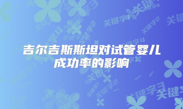 吉尔吉斯斯坦对试管婴儿成功率的影响