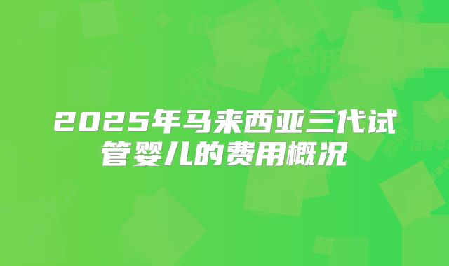 2025年马来西亚三代试管婴儿的费用概况