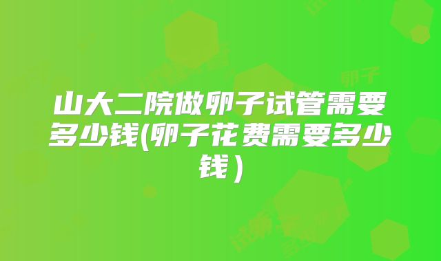 山大二院做卵子试管需要多少钱(卵子花费需要多少钱）
