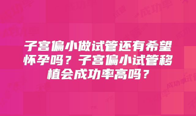 子宫偏小做试管还有希望怀孕吗?子宫偏小试管移植会成功率高吗?