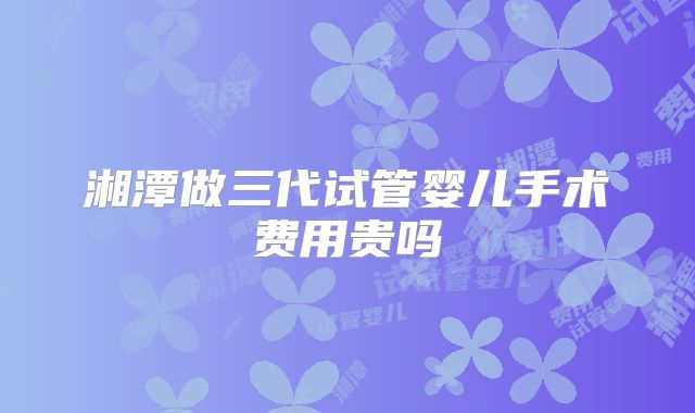湘潭做三代试管婴儿手术费用贵吗