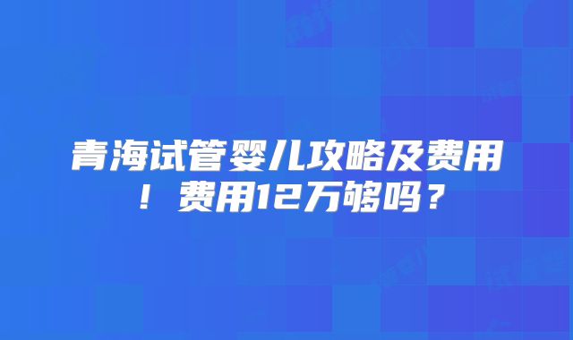 青海试管婴儿攻略及费用!费用12万够吗?