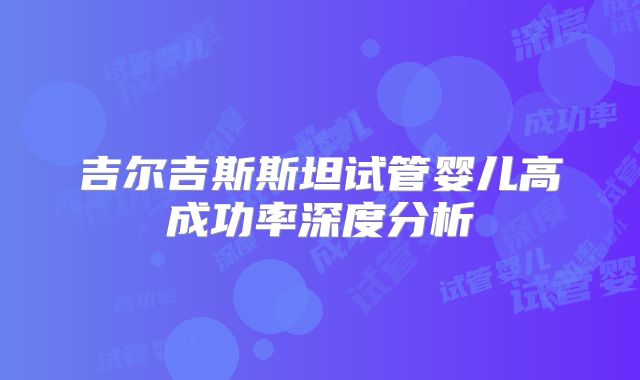 吉尔吉斯斯坦试管婴儿高成功率深度分析