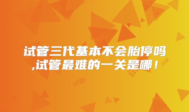 试管三代基本不会胎停吗,试管最难的一关是哪！