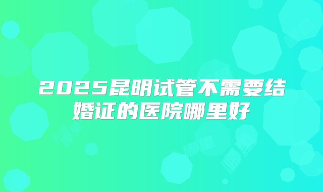 2025昆明试管不需要结婚证的医院哪里好