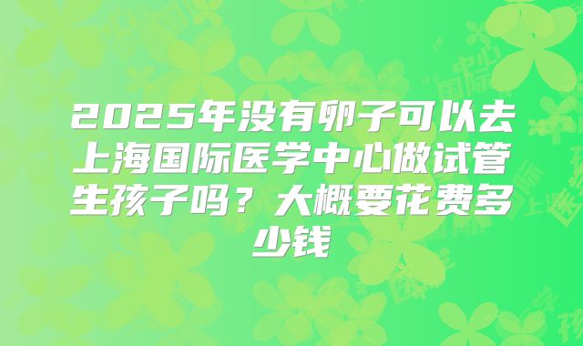 2025年没有卵子可以去上海国际医学中心做试管生孩子吗?大概要花费多少钱