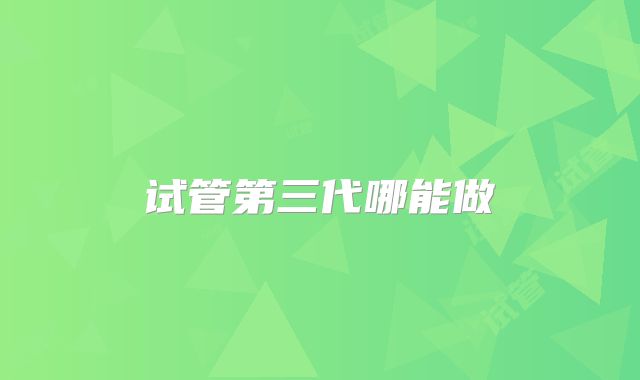 试管第三代哪能做