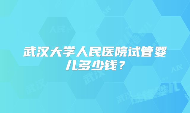 武汉大学人民医院试管婴儿多少钱？
