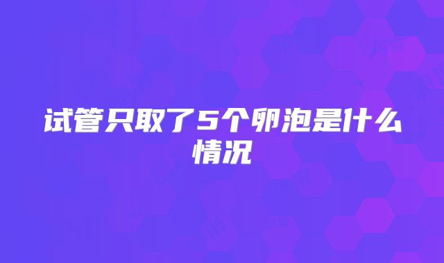 试管只取了5个卵泡是什么情况